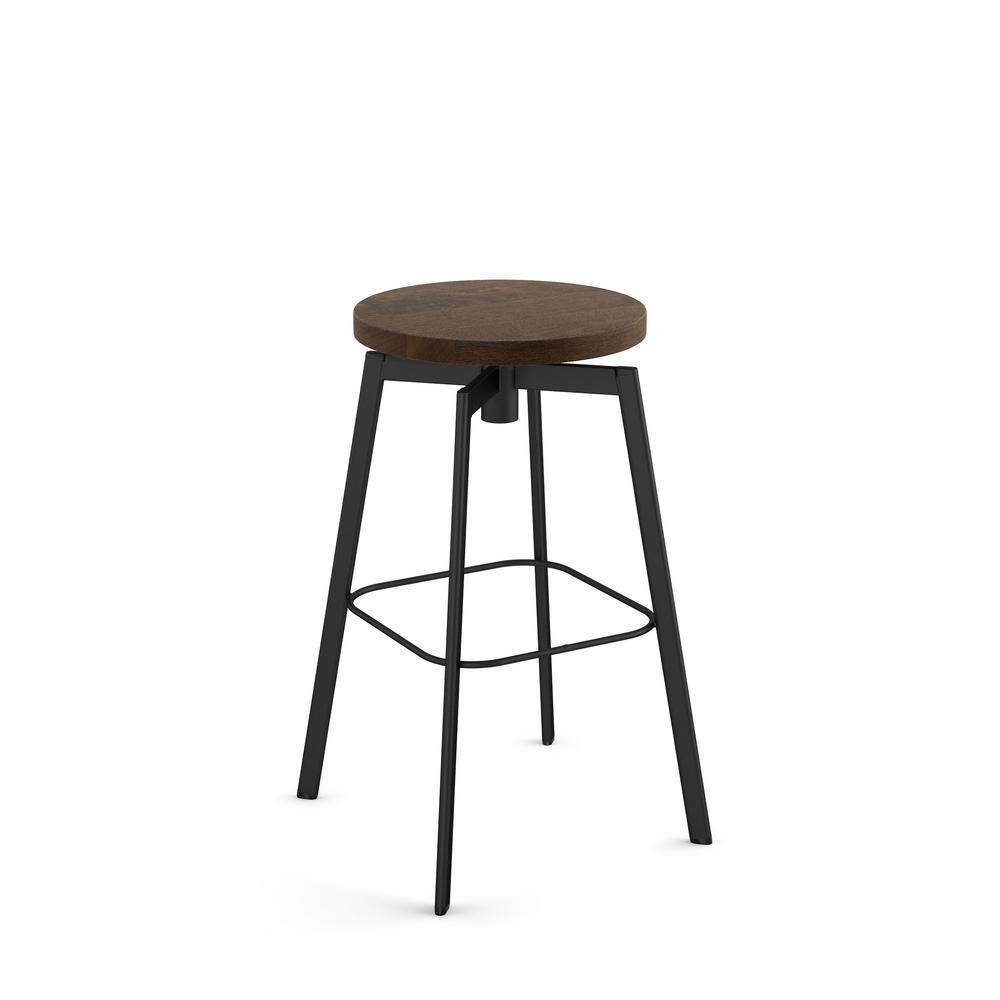 Amisco Amisco Dimitri 30 in. Swivel Bar Stool Brown Wood/Black Metal