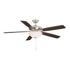 Abbeywood 60 in. LED Brushed Nickel Ceiling Fan With Light Kit