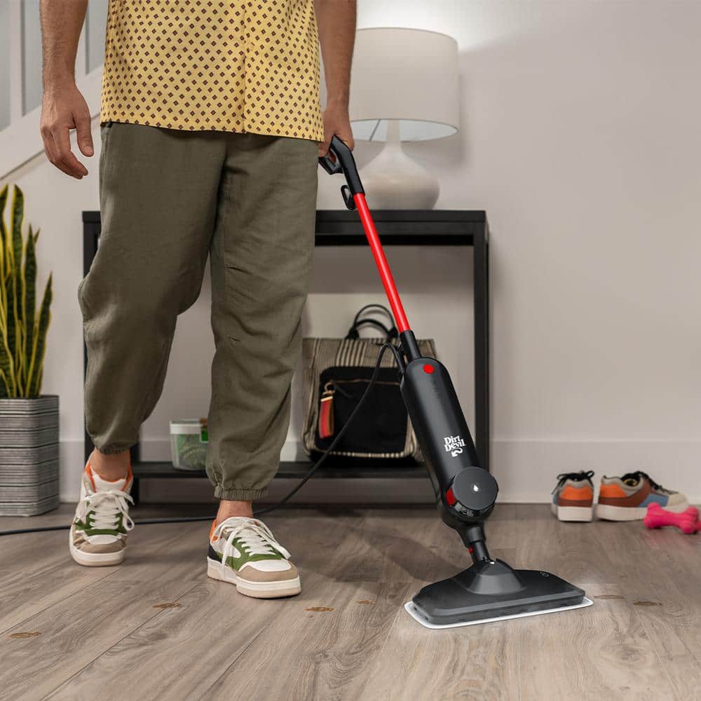 Black Corded Steam Mop for Hardwood and Tile Floors