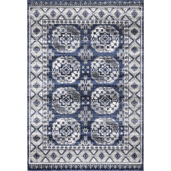 nuLOOM Shea Vintage Blue 6 ft. 7 in. x 9 ft. Area Rug