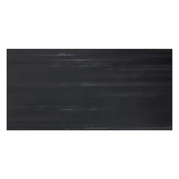 Spazio Laser Black 12 in. x 24 in. Porcelain Floor and Wall Tile (6-Piece) (12 sq. ft./Case)