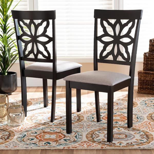 brown fabric dining chairs