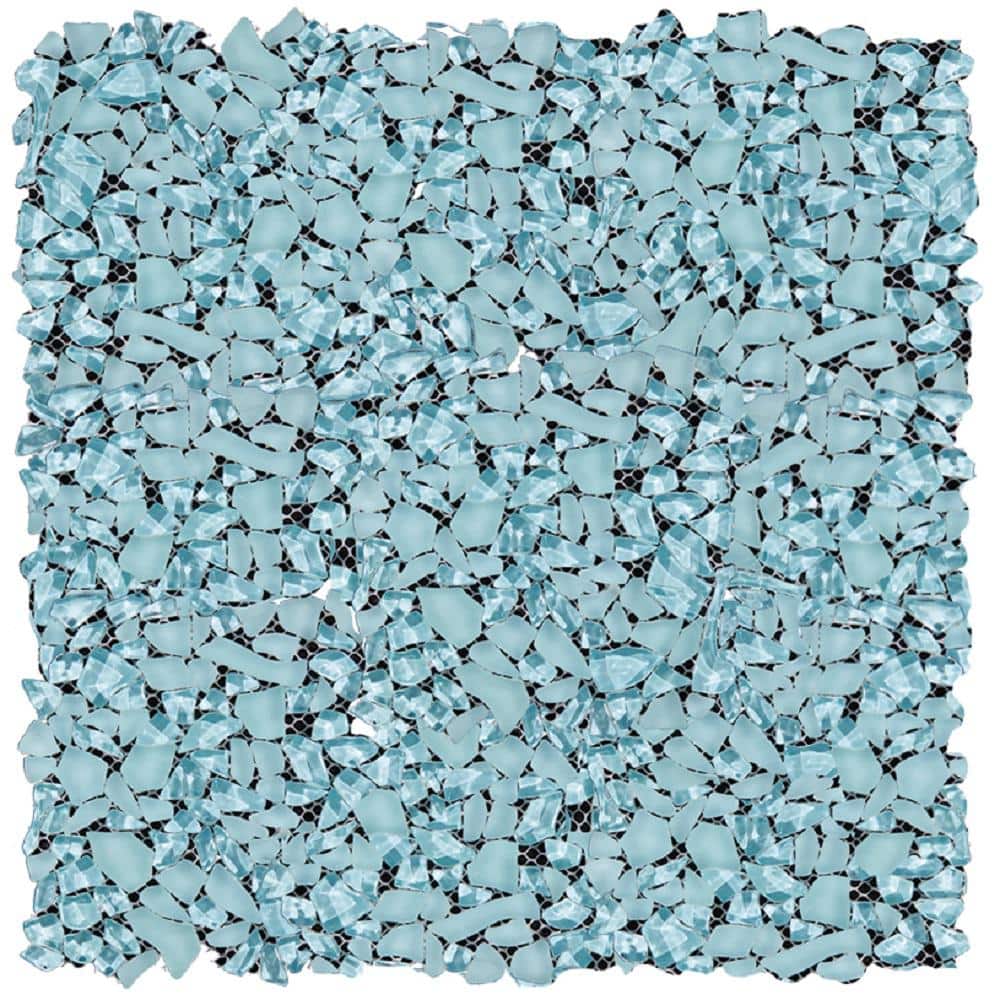 Blue 4 in. x 5 in. Polished and Honed Pebble Glass Mosaic Tile Sample (0.13 sq. ft./Piece) price history on PriceWatchPro