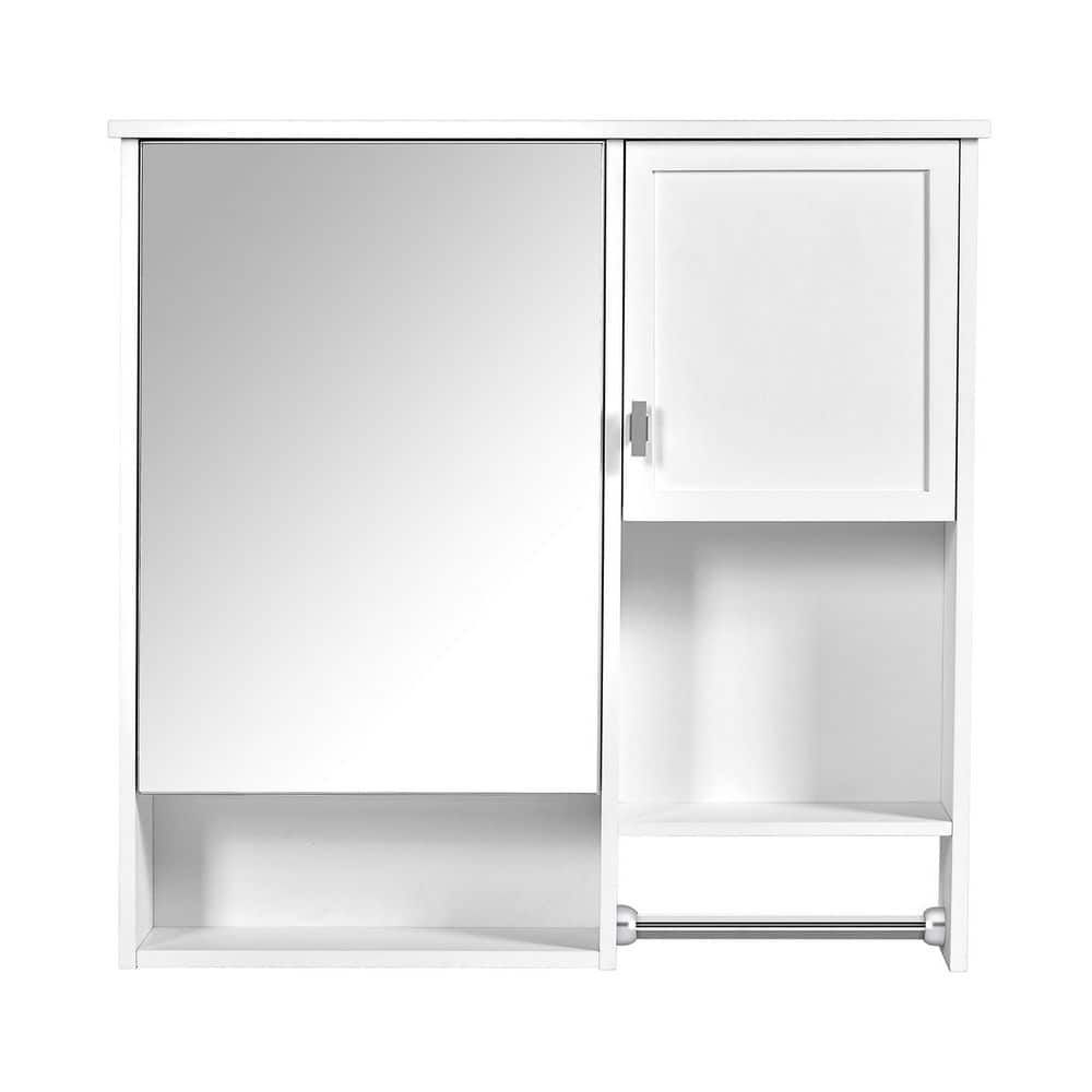 29.52 in. W x 28.74 in. H Rectangular MDF Medicine Cabinet with Mirror with Towels Bar price history on PriceWatchPro