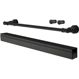 Rory 48 in. to 60 in. W x 5 in. D Semi Frameless Traditional Sliding Shower/Tub Hardware Assembly Kit in Matte Black