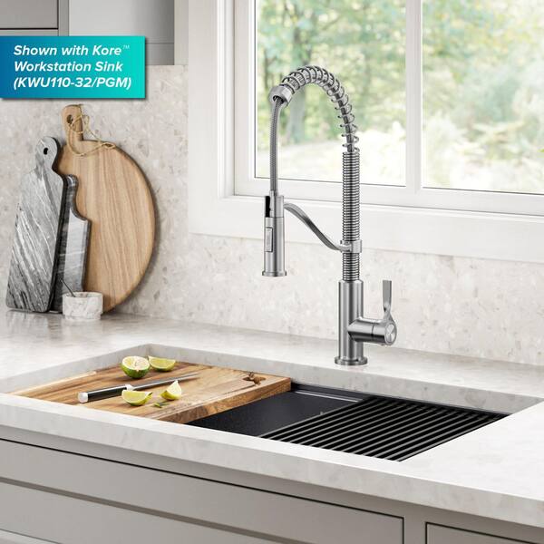KRAUS Torak Spot Free Stainless Steel 19.13 in. H Pull Down