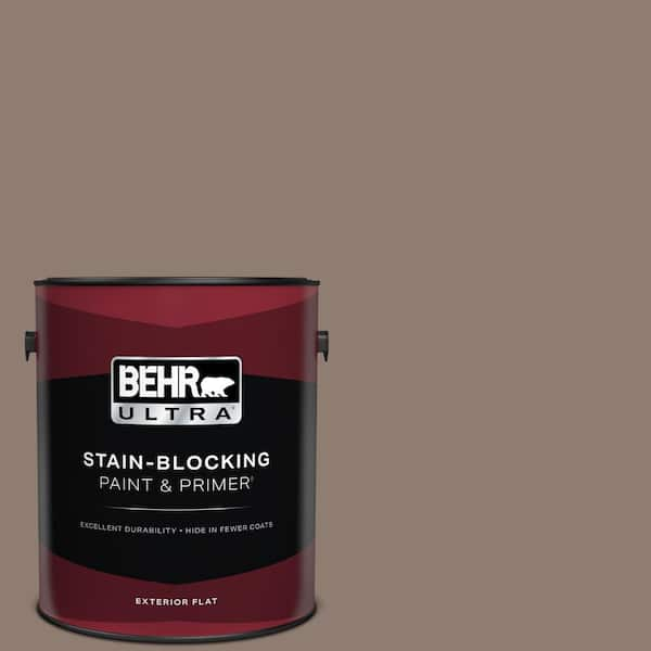 BEHR ULTRA 1 gal. #N180-5 Bridle Leather Flat Exterior Paint & Primer