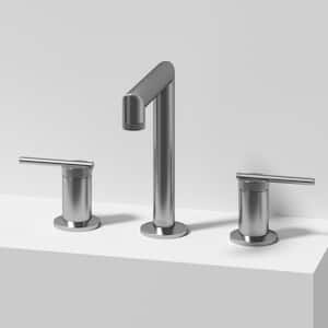 Sterling Two Handle Three-Hole Widespread Bathroom Faucet in Brushed Nickel