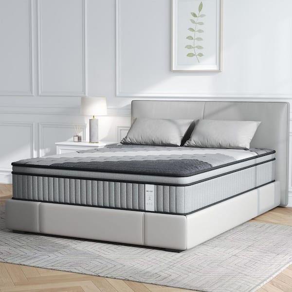 Queen Medium Hybrid 12 in. Bed-in-a-Box Mattress-Eco-Friendly Comfort, Zoned Support & Pressure Relief