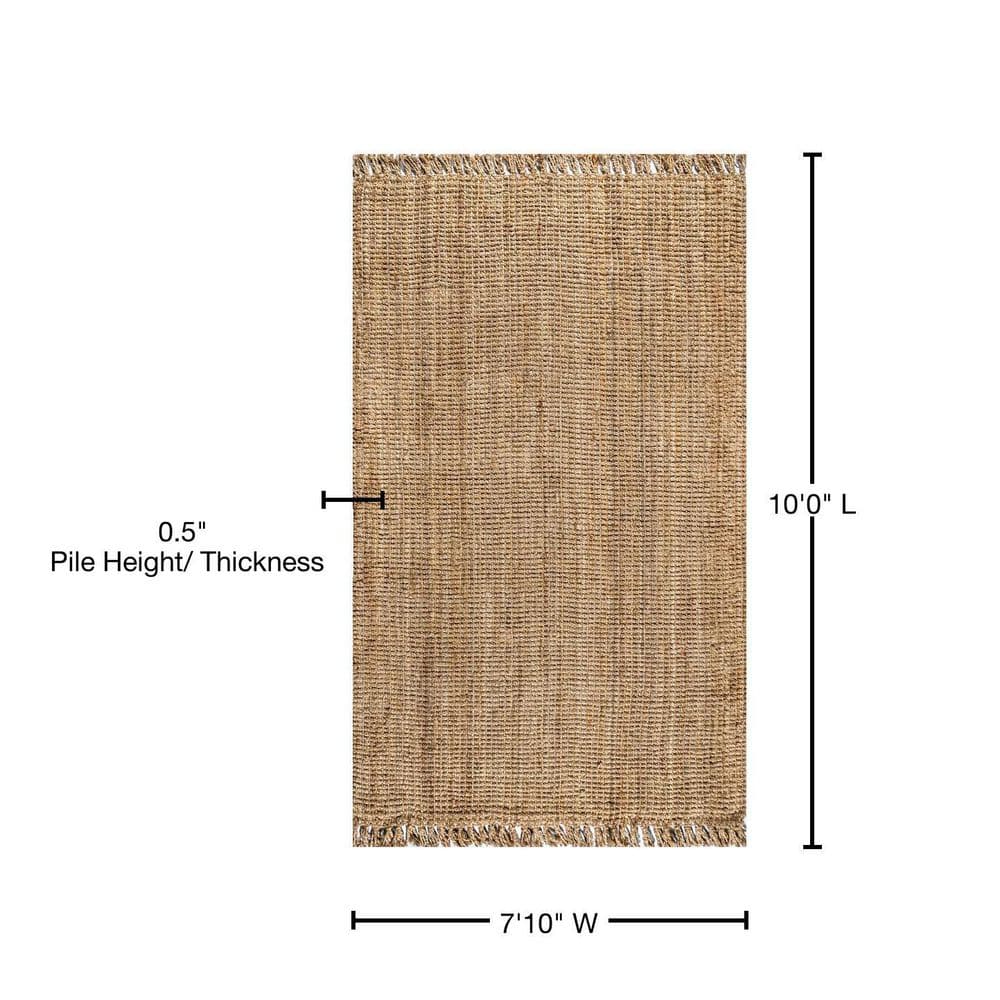 Handmade Natural Jute Braided 8' x 10' Area Rug