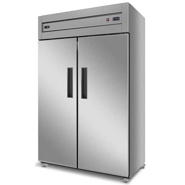 Dual Zones Commercial Refrigerator and Freezer Combo 48 in. 38 cu. ft with Adjustable Shelves in Stainless Steel