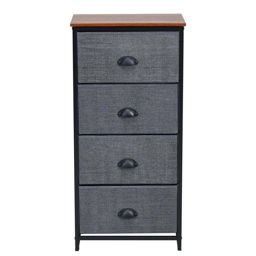 Boyel Living Black Nightstand Storage Cabinet with 4 Removable Storage ...