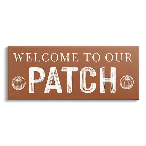 Stupell Industries Welcome Pumpkin Patch by Lettered and Lined 1-Piece Unframed Graphic Print Typography Poster Art Print 24 in. x 10 in.