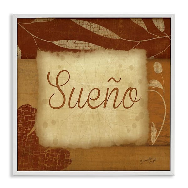 Stupell Industries Dream Phrase Traditional by Jennifer Pugh White Framed Typography Giclee Art Print 24 in. x 24 in.