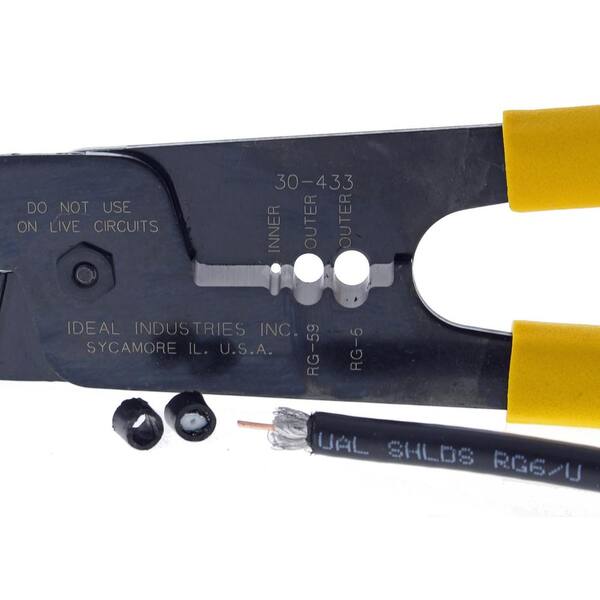 Ideal Coax Strip and Crimp Tool Kit with F-Connectors 30-433F