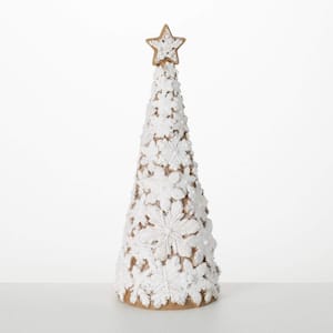 18.25" Snowflake Cookie Tabletop Christmas Tree, White