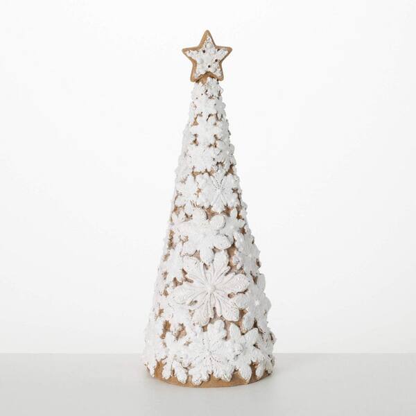 SULLIVANS 18.25" Snowflake Cookie Tabletop Christmas Tree, White