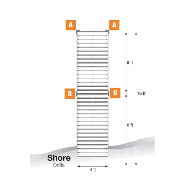 16 ft. Straight Aluminum Dock Frames and Hardware for Aluminum Dock Systems