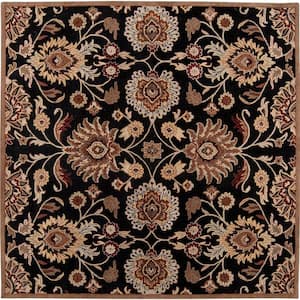 Artes Maroon 6 ft. x 6 ft. Square Area Rug