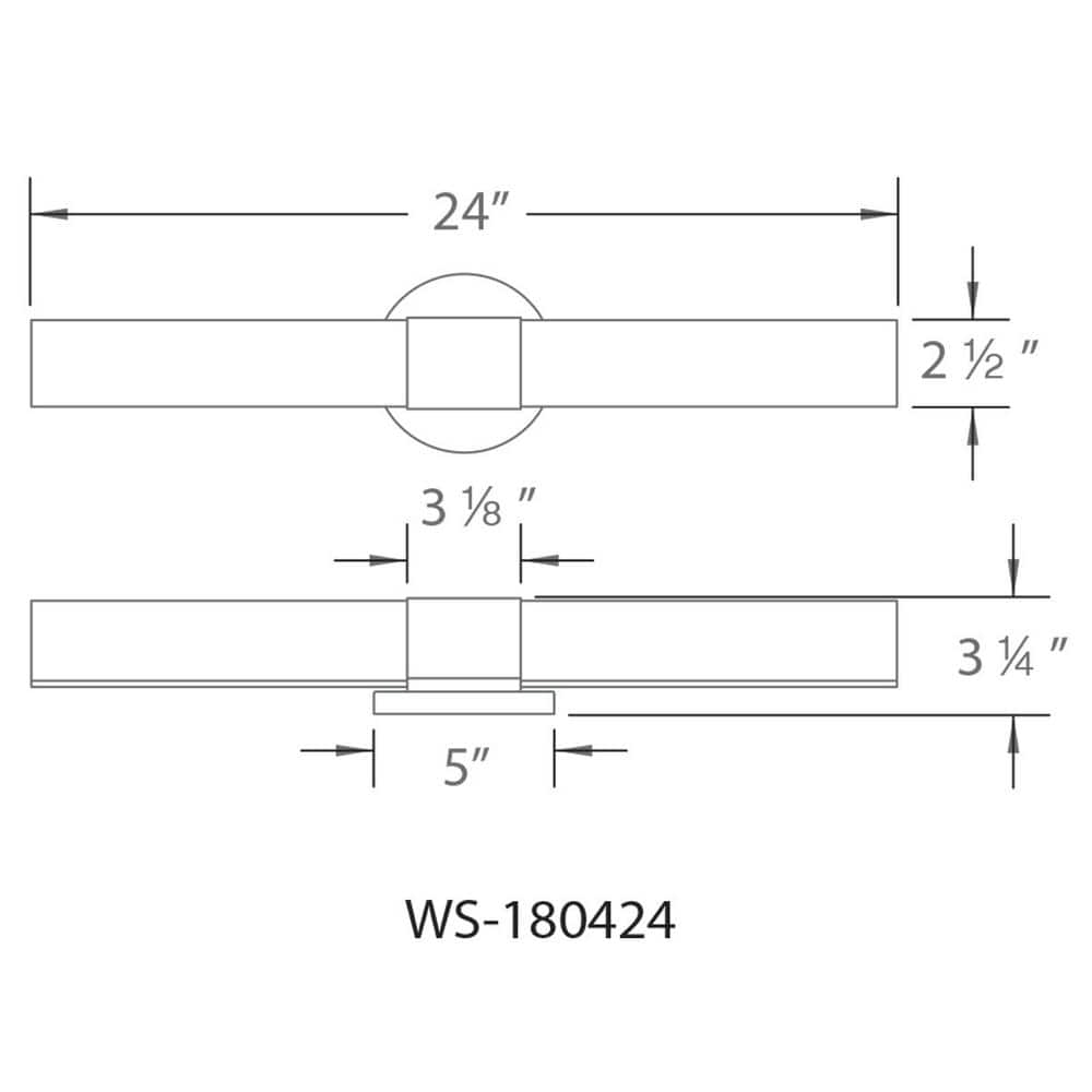 24" Chrome Dimmable LED Cylinder Vanity Light