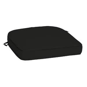 ProFoam 20 in. x 19 in. Onyx Black Rounded Rectangle Outdoor Chair Cushion