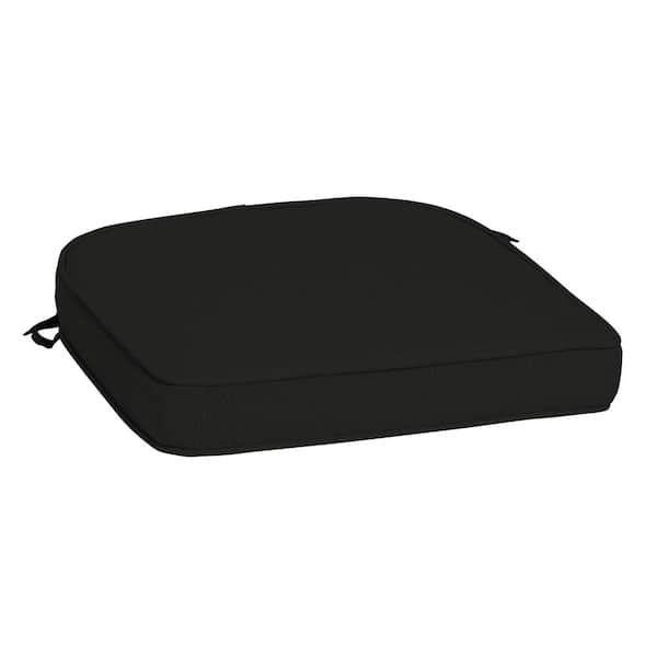 ARDEN SELECTIONS ProFoam 18 in. x 18 in. Onyx Black Square Outdoor Rounded Seat Cushion