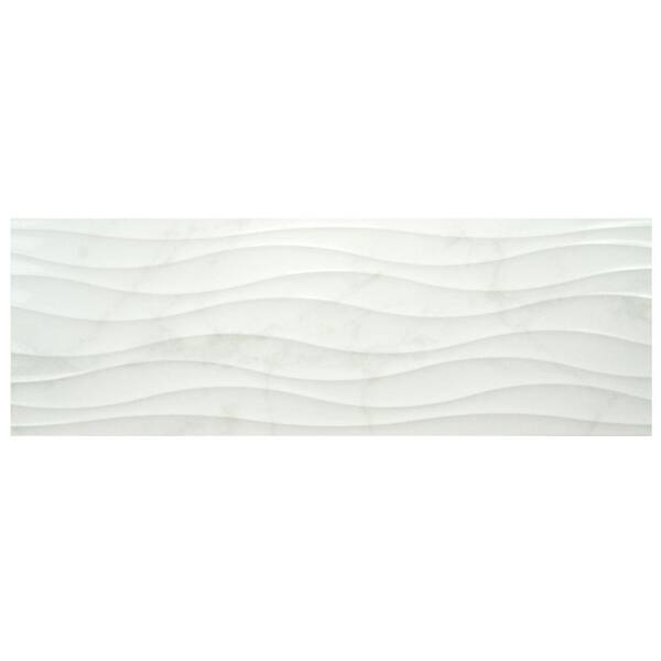 Merola Tile Ocean White 11-3/4 in. x 35-1/2 in. Ceramic Wall Tile (11.66 sq. ft. / case)