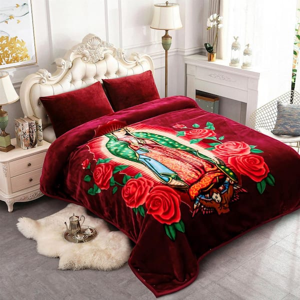 JML Virgin Mary 77x87 Reversible Printed Polyester Fleece Mink Warm Thick Winter  Blanket Sep 23Q - The Home Depot