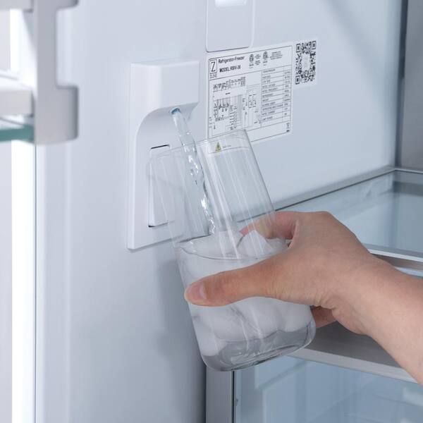 bottom freezer refrigerator with water dispenser