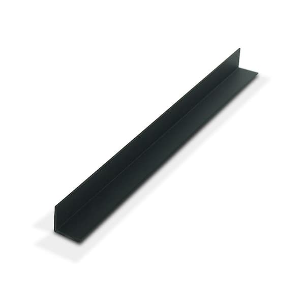 Outwater 5/8 in. D x 5/8 in. W x 36 in. L Black Styrene Plastic 90° Even Leg Angle Moulding 12 Total Lineal Feet (4-Pack)