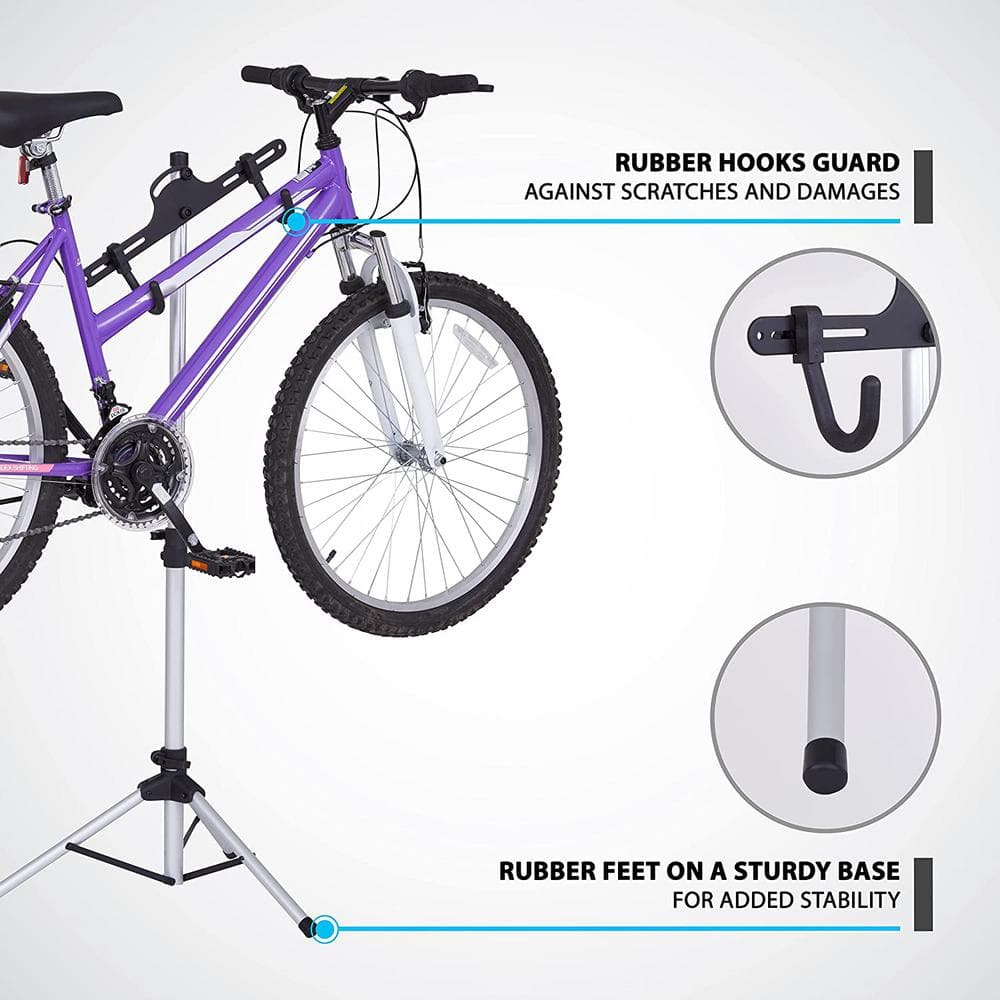 Adjustable Freestanding Silver and Black Bike Storage Rack