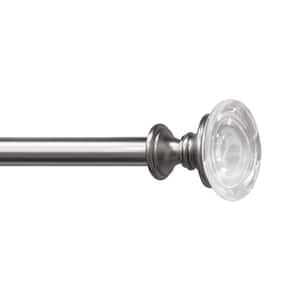 36 in. - 66 in. Adjustable Single Curtain Rod 3/4 in. Dia. in Brushed Nickel with Crystal Knob finials