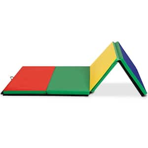 Multicolor 4'x10'x2" Gymnastics Mat Yoga Mat Folding Panel Thick Gym (40 sq.ft.)