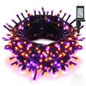 95.14 ft. 240 LED Halloween String Lights Combo with 8-Modes for Indoor Outdoor Spooky Decor, Purple and Orange (1-Pack)