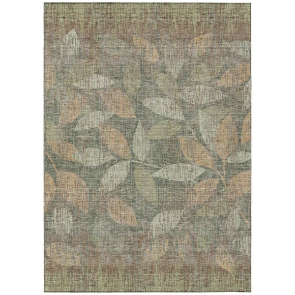 Chantille Machine Washable Indoor/Outdoor Abstract ACN3162 Green 5 ft. x 7 ft. 6 in. Area Rug