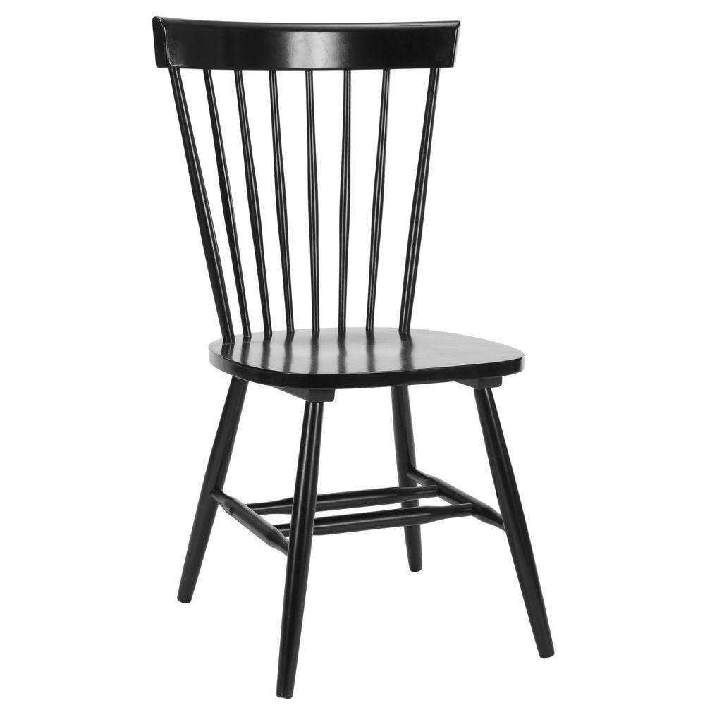 Black High Windsor Wood Slat Side Chair