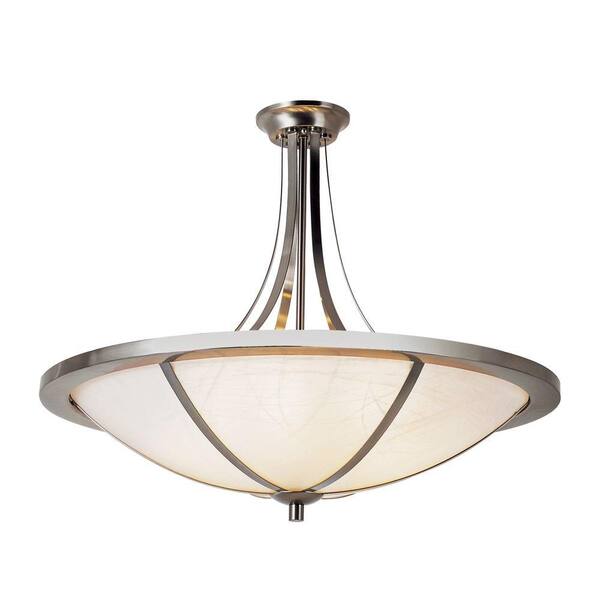 Bel Air Lighting 5-Light Brushed Nickel Cross Trim Semi Flush Mount