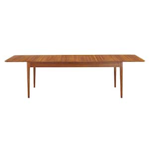 Erikka 110 in. Rectangle Amber Bamboo Double-Leaves Extensible Dining Table (Seats 6)