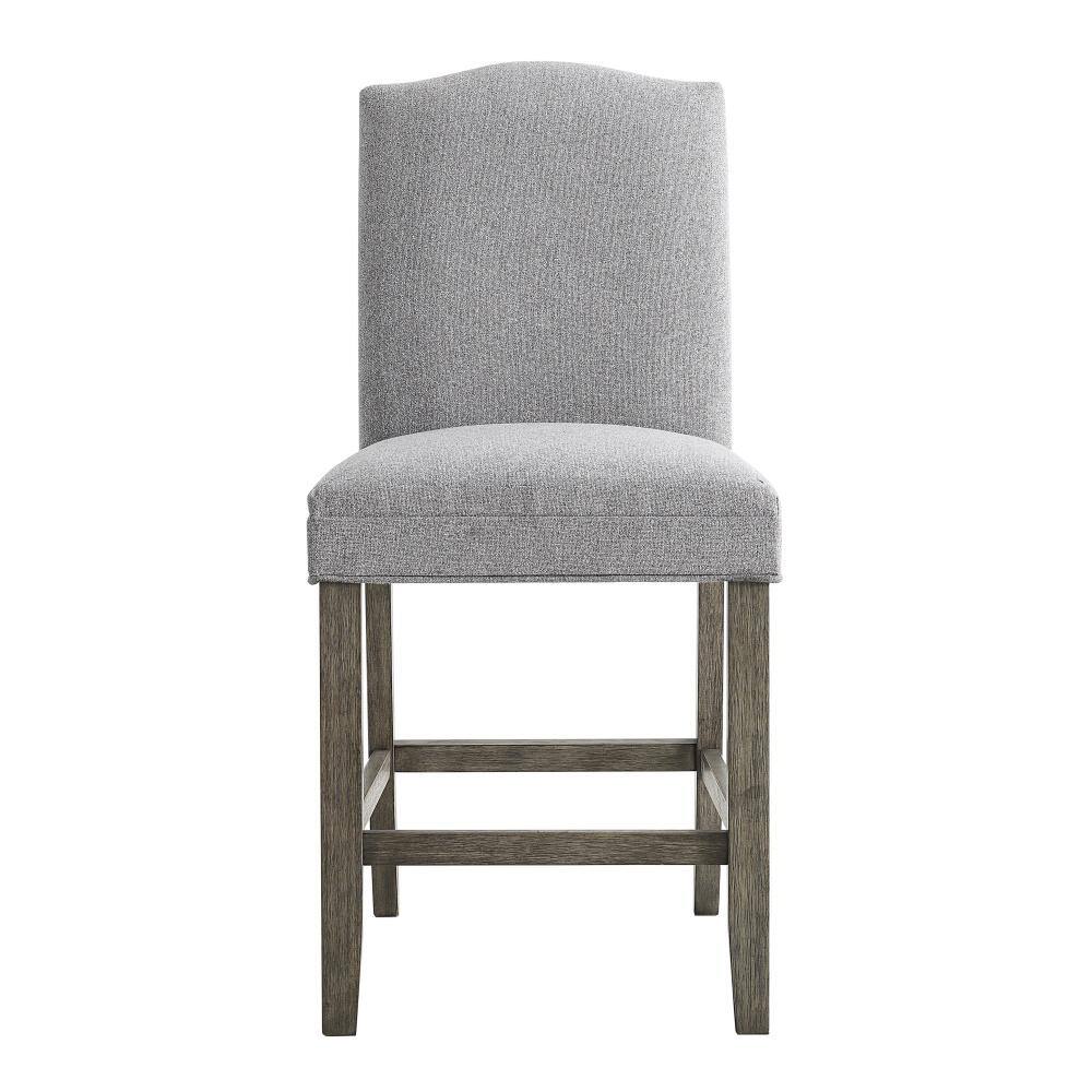 Gray Driftwood Wood and Fabric Counter Stools Set of 2