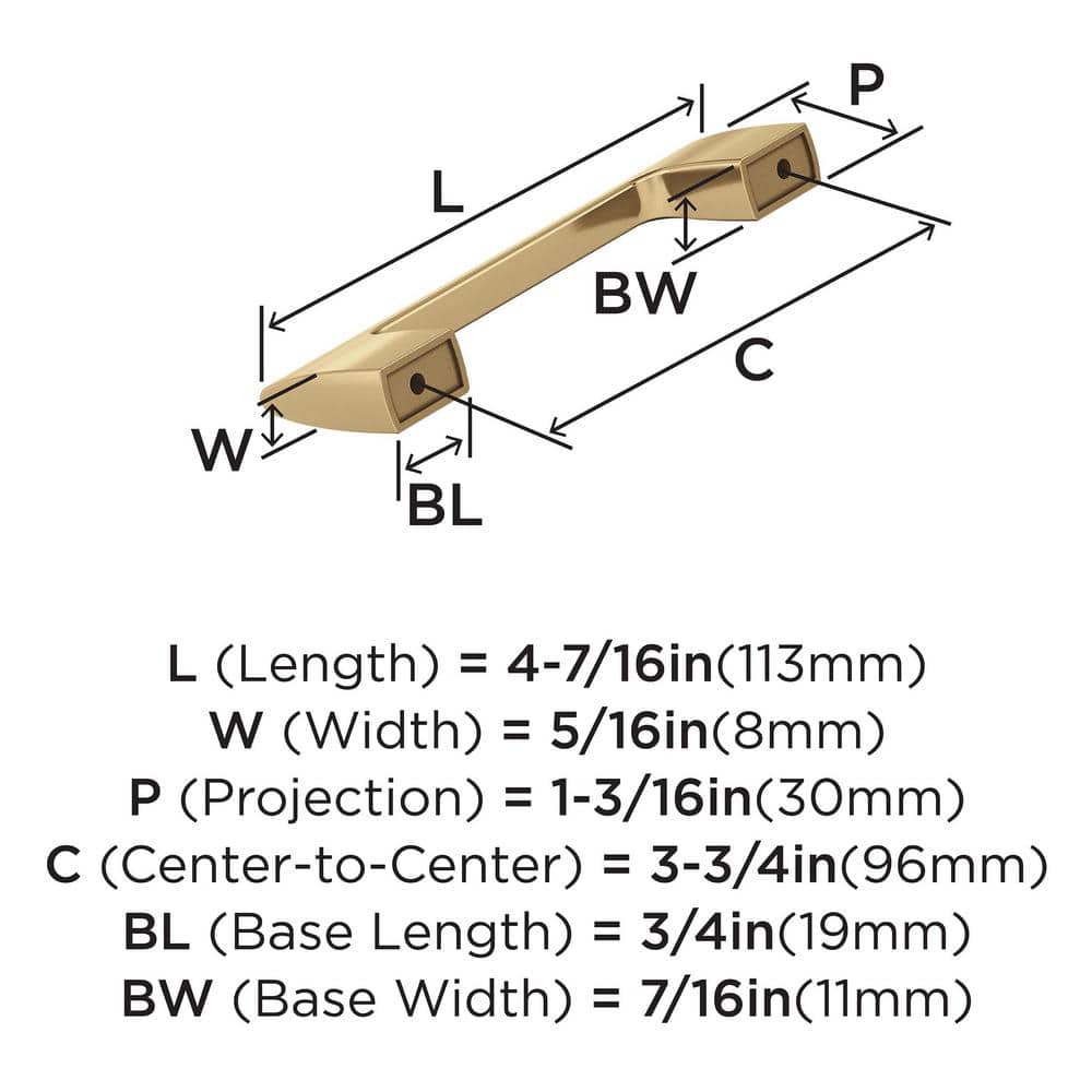 Champagne Bronze 3-3/4" Modern Cabinet Bar Pull
