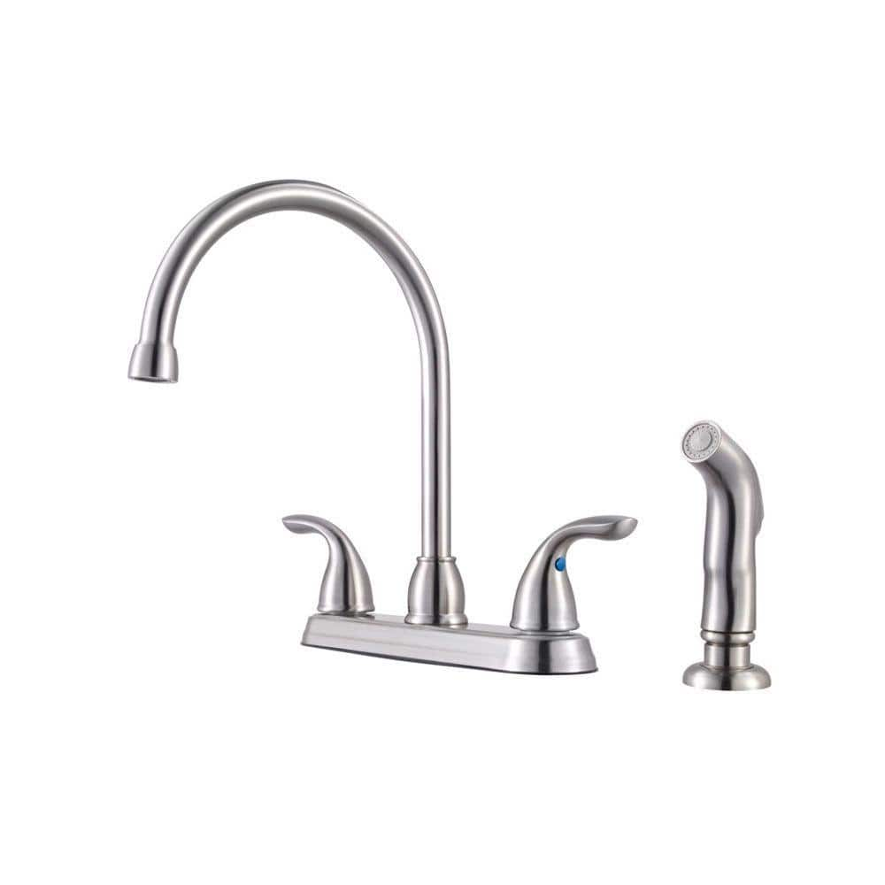 Pfister Pfirst Series 2 Handle Standard Kitchen Faucet With Side   Stainless Steel Pfister Standard Kitchen Faucets G136500s 64 1000 