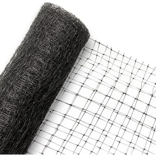 FAWEY TRED INC 96 in. Black Polypropylene Plastic Bird Netting Heavy Duty Garden Netting Garden Fence