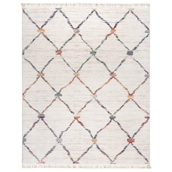 Gertmenian Amiens Dieppe Cream Casual Trellis Indoor Area Rug, 5'x7'