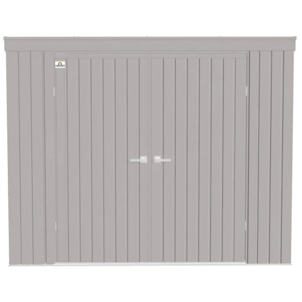 Cool Grey 8-ft x 4-ft Galvanized Steel Storage Shed Kit