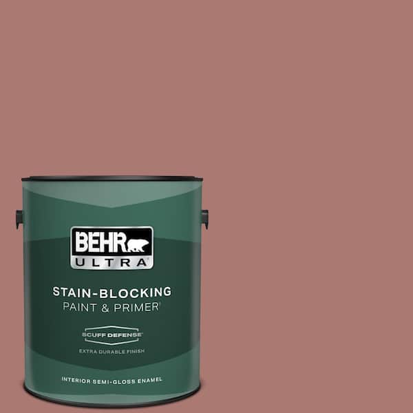 BEHR ULTRA 1 gal. #160F-5 Rum Spice Extra Durable Semi-Gloss Enamel Interior Paint & Primer