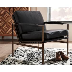 Puckman Black Leather Match Arm Chair