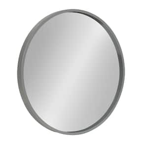 Medium Round Gray Contemporary Mirror (21.6 in. H x 21.6 in. W)