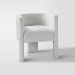 Fabrizius Ivory Modern Left-facing Cutout Dining Chair with 3-Legged Design