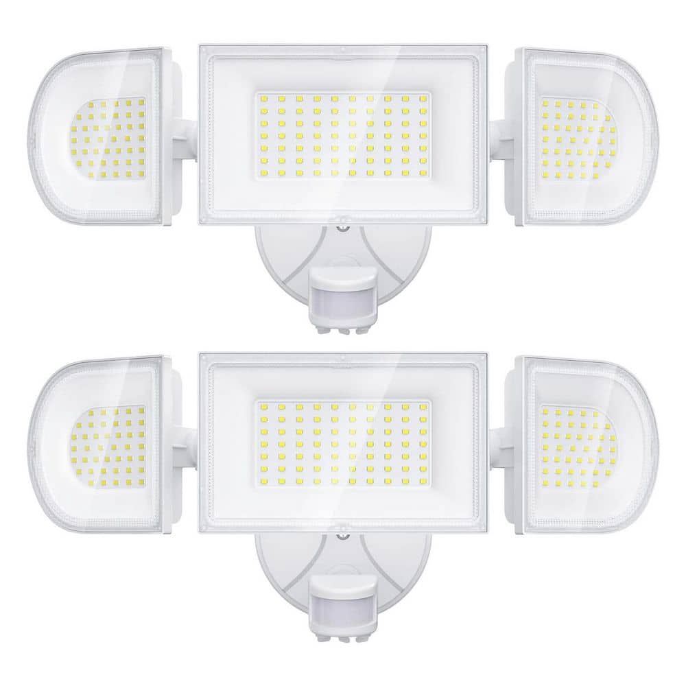 150-Watt Equivalent 15000 Lumen 270° White Motion Sensing Dusk to Dawn LED Flood Light 2 Pack price history on PriceWatchPro