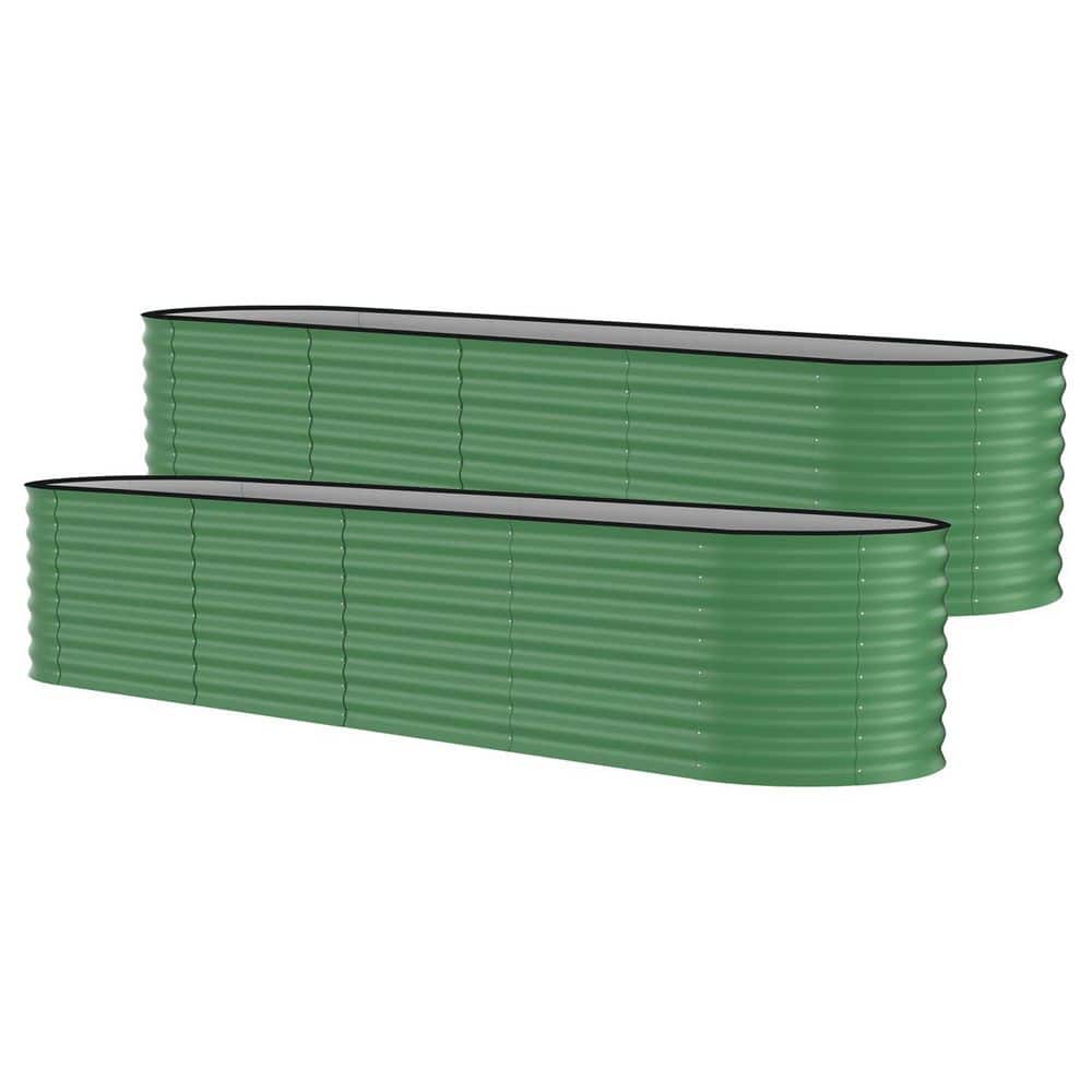 2-Pieces Outdoor Oval Galvanized Steel Green Raised Garden Bed with Open Bottom, 8 ft. x 2 ft. x 2 ft. price history on PriceWatchPro